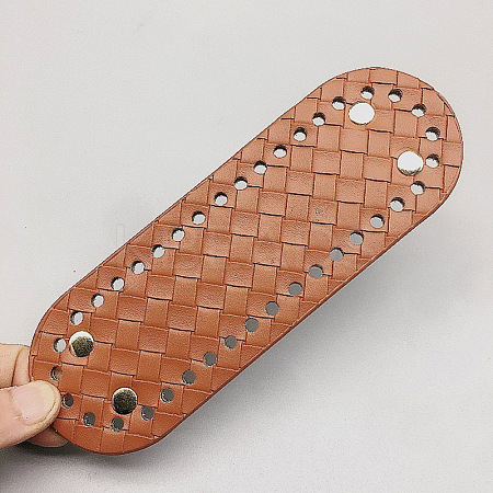 Oval Imitation Leather Crochet Bag Bottom PURS-PW0002-009A-04-1