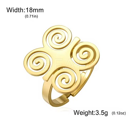 304 Stainless Steel Cuff Open Rings WGAE9D9-02-1