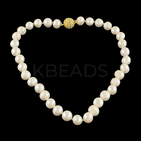 Elegant Round Pearl Beaded Necklaces NJEW-Q282-22G-1