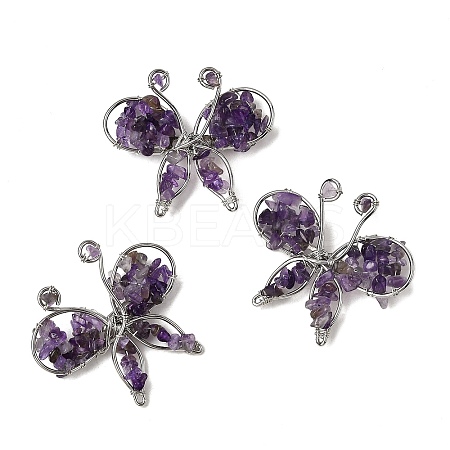 Butterfly Natural Amethyst Brooch G-A278-02P-06-1
