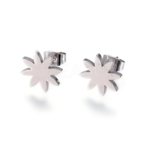 Tarnish Resistant 304 Stainless Steel Stud Earrings EJEW-F234-06P-1