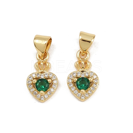 Brass Micro Pave Cubic Zirconia Charms KK-C132-10G-1