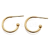 304 Stainless Steel C-shaped Hoop Circle Ball Stud Earrings LS-STAS-K204-04G-6