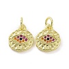 Brass Micro Pave Cubic Zirconia Charms KK-E068-VF077-2
