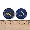 4Pcs 4 Styles Natural Lapis Lazuli Flat Round with Angels Symbol Display Decorations G-R007-01B-3