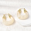 Brass Resin Hoop Earrings EJEW-P333-11D-G01-3