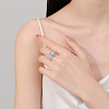 Sunflower Rotatable Open Cuff Rings for Women RJEW-S402-13P-3