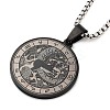 Retro Mandala 201 Stainless Steel Box Chain Constellation Pendant Necklaces for Women Men NJEW-M223-01I-1