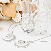 3Pcs 3 Colors Platinum Plated Alloy Crescent Moon Pendant Necklaces Set NJEW-AN0001-31-7