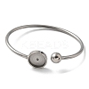 304 Stainless Steel Cuff Blank Bangle Bases with Round Tray STAS-Z088-04A-P-2