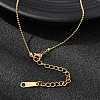 304 Stainless Steel Pave Clear Glass Rhinestone Shell Shape Pendant Ball Chain Necklaces for Women NJEW-K255-53G-4