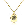 Brass Birth Month Flower Pendant Necklace HUDU-PW0001-034L-1-1