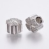Brass Micro Pave Cubic Zirconia European Beads OPDL-P001-28-2