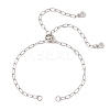 2.5MM 304 Stainless Steel Paperclip Chain Slider Bracelet Making AJEW-JB01557-02-1