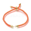 Braided Cotton Cord Slider Bracelet Making MAK-R001-01G-07-1