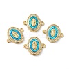 Rack Plating Brass Micro Pave Clear Cubic Zirconia Connector Charms KK-D088-39G-1