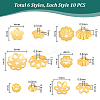 60Pcs 6 Styles 925 Sterling Silver Beads Caps STER-PH0001-76-2