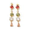 Rack Plating Brass Micro Pave Cubic Zirconia Pendants X-KK-Q795-09G-1