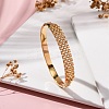 Ion Plating(IP) 304 Stainless Steel Hinged Bangles for Women STAS-Z114-08G-2