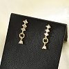 Brass Micro Pave Clear Cubic Zirconia Stud Earrings EJEW-R016-26G-01-2