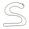 304 Stainless Steel Necklaces Unisex Rope Chain Necklaces NJEW-507L-10-2
