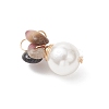 6Pcs 6 Styles Natural Tourmaline & Tiger Eye & Amethyst & Green Aventurine & Sunstone & Aquamarine Chip with Copper Wire Wrapped Shell Pearl Pendants PALLOY-JF04951-4