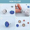 100Pcs Flat Round Stainless Steel Stud Earring Settings STAS-SP0001-61A-P-6