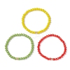 3Pcs Christmas Faceted Imitation Jade & Opaque Glass Rondelle Beaded Stretch Bracelets for Women BJEW-JB12563-06-1