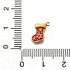 Christmas 304 Stainless Steel Red Enamel Charms STAS-L022-468G-3