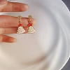 Alloy Enamel Dangle Stud Earrings EJEW-H173-04KCG-1