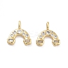 Rainbow Rack Plating Brass Micro Pave Cubic Zirconia Charms KK-G512-25G-01-1