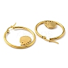 304 Stainless Steel Hedgehog Beaded Hoop Earrings LS-EJEW-F320-02G-3
