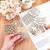 Undyed Natural Wood Filigree Joiner Links WOOD-GF0001-33-3