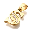 Ion Plating(IP) 304 Stainless Steel Rhinestone Pendants STAS-U035-01G-S-2