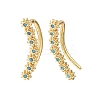 Brass Micro Pave Cubic Zirconia Stud Crawler Earrings KK-CBAA351-18G-02-4