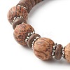 Natural Coconut Wood Beads Stretch Bracelets BJEW-JB06643-4