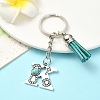 Alloy with Resin Imitation Synthetic Turquoise Keychain KEYC-YW00087-11-1