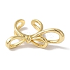 Bowknot Brass Open Cuff Rings for Women RJEW-C098-16G-2