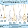 2 Sets 2 Colors 304 Stainless Steel Cuboid Link Chain Macrame Pouch Empty Stone Holder Necklace Making NJEW-BBC0001-40-2