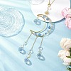 Nuggets Natural Quartz & Brass Moon Hanging Suncatchers HJEW-JM04253-04-1