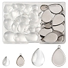 DIY Teardrop 304 Stainless Steel Pendant Making Kits DIY-FS0008-40-1