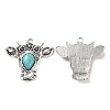 Synthetic Turquoise Pendants PALLOY-K001-046-2