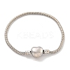 3MM Brass European Style Round Snake Chain Bracelets for Jewelry Making BJEW-G703-01P-1
