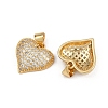 Brass Micro Pave Clear Cubic Zirconia Pendants ZIRC-I367-13G-04-2