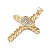 Brass Micro Pave Clear Cubic Zirconia Pendants KK-A212-06I-G-2