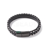 Leather Braided Cord Bracelets BJEW-E345-15-B-1