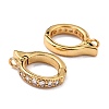 Brass Micro Pave Clear Cubic Zirconia Hoop Earring Findings LS-ZIRC-I054-10G-2