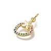 Brass Micro Pave Cubic Zirconia Charms KK-D431-056G-2