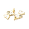 Real 16K Gold Plated Brass Micro Pave Clear Cubic Zirconia Pendants ZIRC-L103-059G-02-2