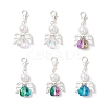 Heart Angel Glass & Glass Pearl Pendant Decorations HJEW-JM03773-03-2